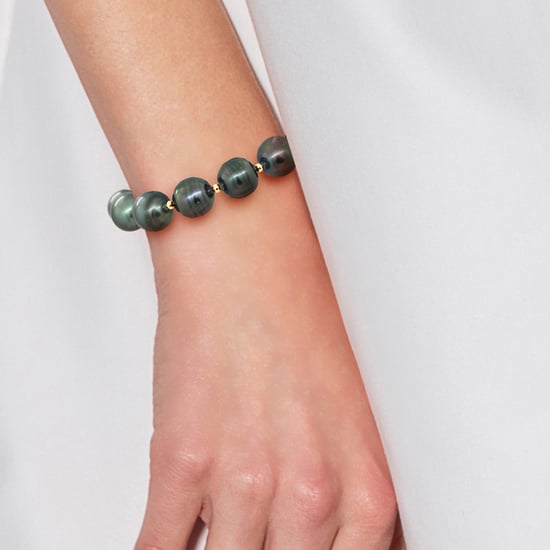 DIADEMA - Bracelet - Real Tahitian Pearls - Rainbow - Yellow Gold