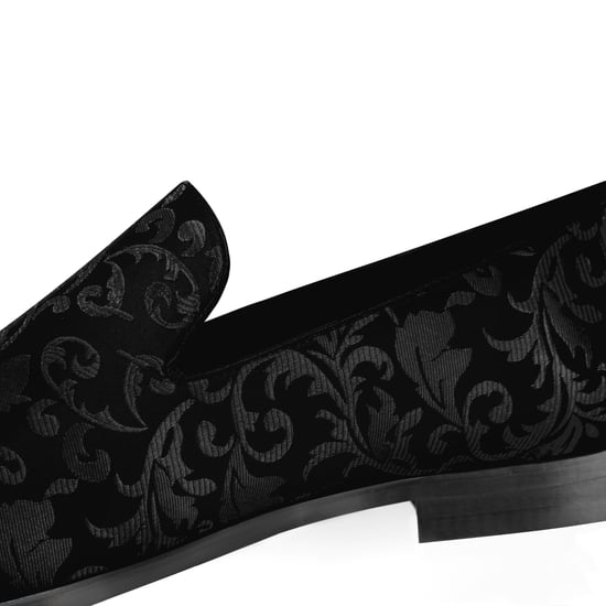 Men's Penny Loafers with Elegant Jacquard Black - Image 6