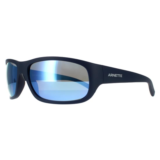Gafas de sol Arnette Rectángulo para Hombre Matte Azul Gris Oscuro Espejo Azul Agua - Image 2