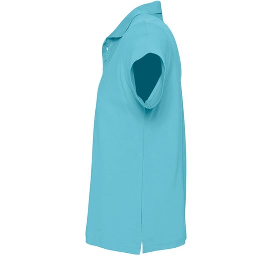 SOLS Mens Summer II Pique Short Sleeve Polo Shirt (Blue Atoll) - Image 3