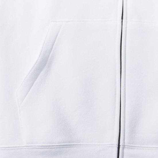 Russell Mens Authentic Full Zip Hooded Sweatshirt / Hoodie (White) - Image 5