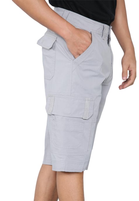 Shorts cargo de secado rápido con múltiples bolsillos para hombre en gris - Image 4