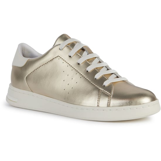 Geox D Jaysen B Leather Women's Light Gold/Optic White Trainers - Image 1