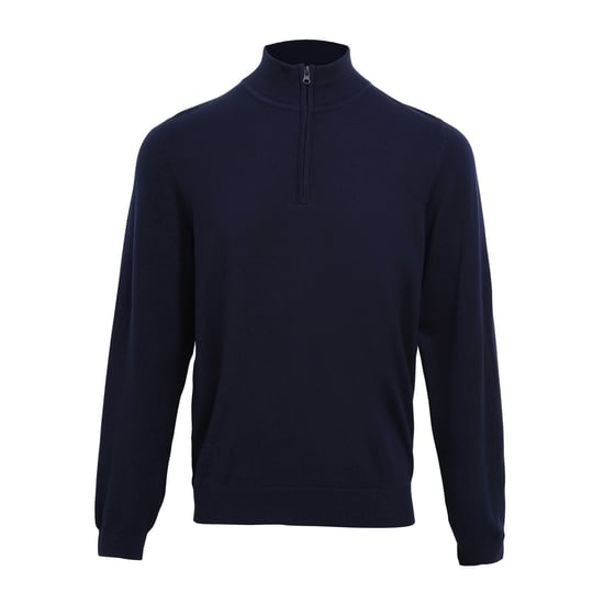 Premier Mens Zip Neck Sweatshirt (Navy) - Image 1
