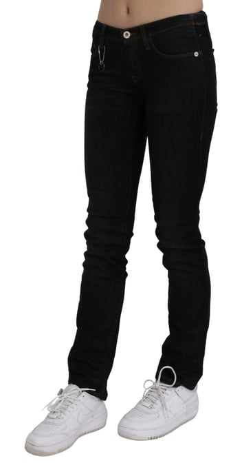 Jeans de algodón negro de talle medio ajustados para mujer de Costume National - Image 3