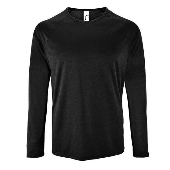 SOLS Mens Sporty Long Sleeve Performance T-Shirt (Black) - Image 1