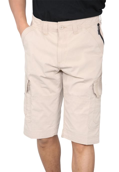 Shorts cargo de secado rápido con múltiples bolsillos para hombre en color arena - Image 4