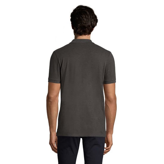 SOLS Mens Phoenix Short Sleeve Pique Polo Shirt (Charcoal Marl) - Image 3