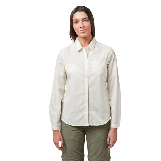 Craghoppers Womens/Ladies Kiwi II Long-Sleeved Shirt (Sea Salt White)
