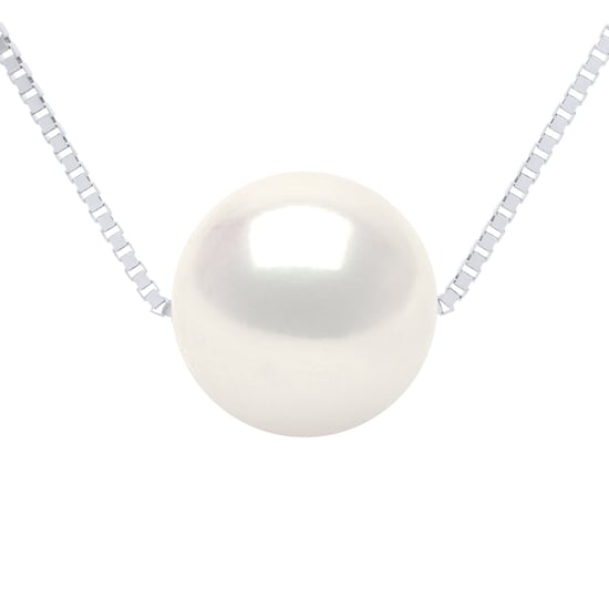 Necklace Real Cultured Freshwater Pearl Round Round 9-10 mm