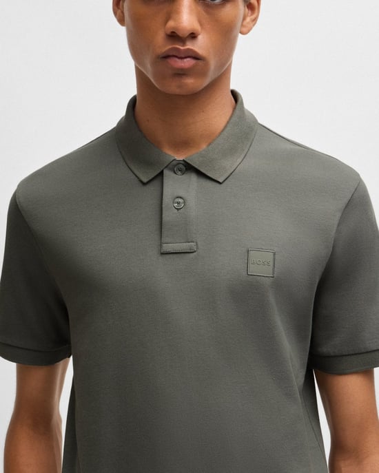 BOSS Orange Camisa Polo Slim Fit de Algodón Stretch para Hombre con Parche de Logo - Image 2