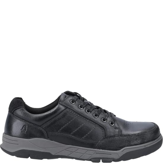 Hush Puppies Mens Finley Leather Lace Up Trainers (Black)
