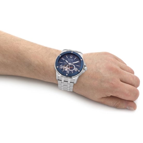 Bulova Marine Star Men's Silver Watch 98A302 - Image 5