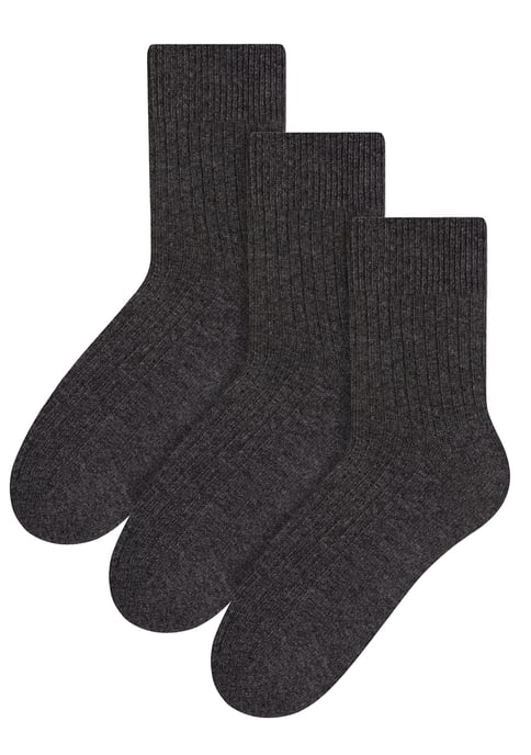 3 Pares de Calcetines de Lana para Hombre - Charcoal - Image 1