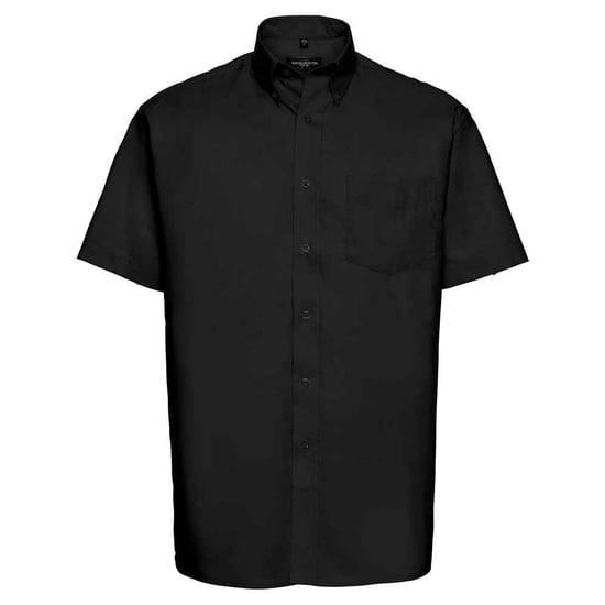 Russell Collection Mens Classic Oxford Short-Sleeved Shirt (Black) - Image 1