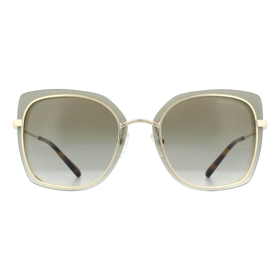 Michael Kors Sunglasses MK1040 Phuket 10148E Shiny Pale Gold Gray Mirrored Gradient