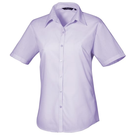 Premier Short Sleeve Poplin Blouse / Plain Work Shirt (Lilac) - Image 1