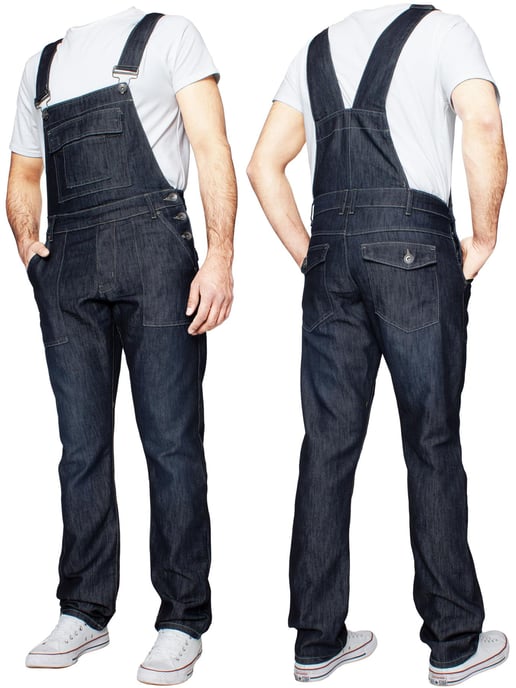 Enzo | Peto vaquero para hombre - Azul oscuro - Image 3