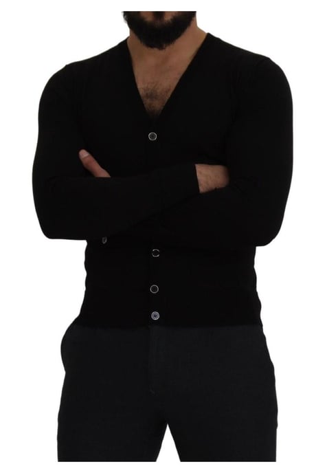 Suéter de punto negro de lana para hombre de Dolce & Gabbana - Image 2