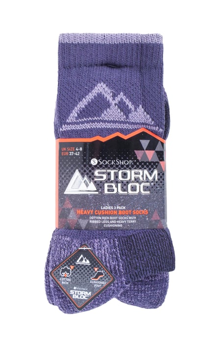 Storm Bloc - Calcetines de algodón grueso de 3 pares para mujer - Image 2