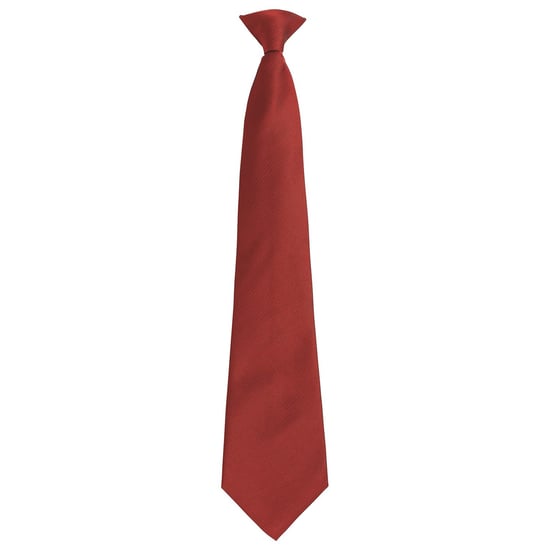 Premier Unisex Adult Colours Fashion Plain Clip-On Tie (Burgundy) - Image 1