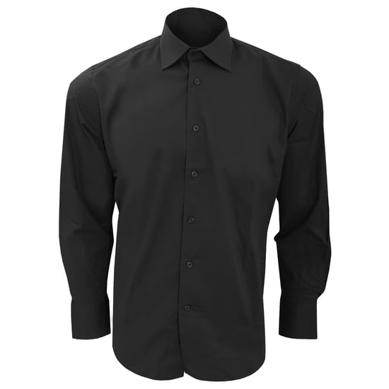 SOLS Mens Brighton Long Sleeve Fitted Work Shirt (Black)