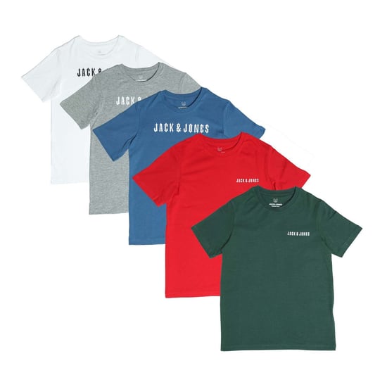 Boy's Jack Jones Kai 5 Pack T-Shirts in Green