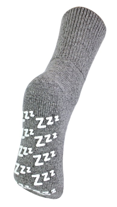 Sock Snob - Calcetines de lana de cachemira antideslizantes para mujer con puños Zzz - Grises - Image 1