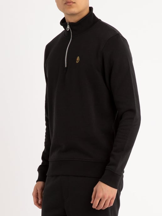 Luke 1977 Men's Sydney 1/4 Zip Sweat in Black - Image 2