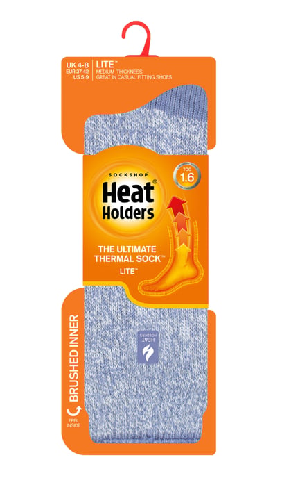 Heat Holders Lite - Calcetines Térmicos Aislantes para Mujer | Múltiples Diseños Incluyendo Rayas Argyle Corazones Estrellas | Calcetines Calientes para Invierno - Denim (Venecia) - Image 2