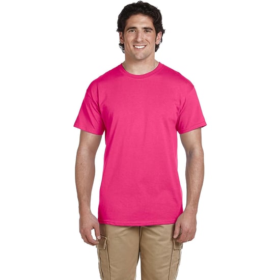 Fruit Of The Loom | Mens Crew Neck Short Sleeve T-Shirt-Pink (5 Pack)