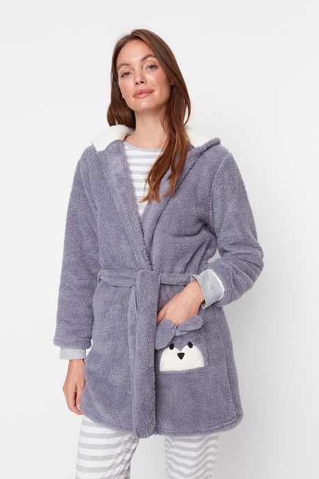 Trendyol Women's V Neck Short Dressing Gowns - Image 1
