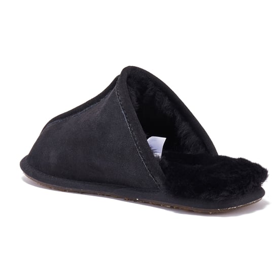 Mens Closed Mule Black Slippers