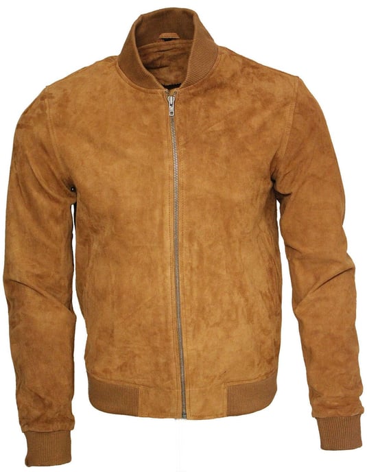 Varsity bomber jacket made of soft suede