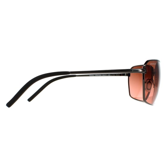 Serengeti Rectangle Mens Shiny Dark Gunmetal  Mineral Polarized Drivers Gradient  Shelton