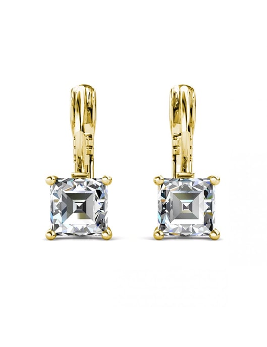 Pendientes Cuadrados - Oro y Cristal - Image 3