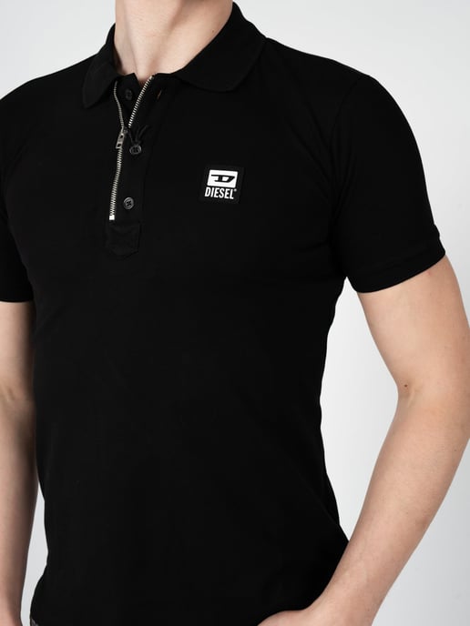 Diesel T-Harry polo negro con cierre de cremallera - Image 5