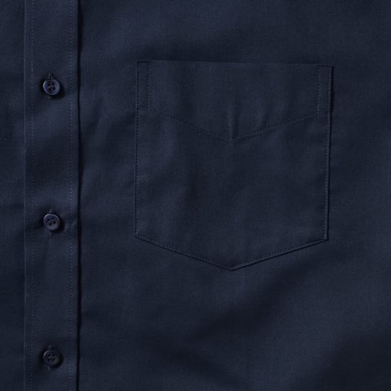 Russell Collection Mens Oxford Formal Shirt (Bright Navy) - Image 6