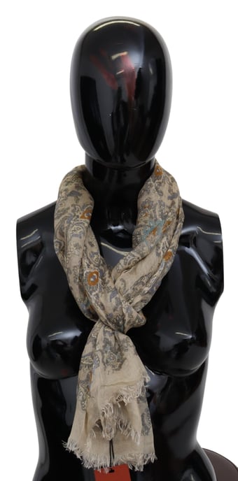 Bufanda unisex de cachemira barroca beige para hombre Missoni - Image 1