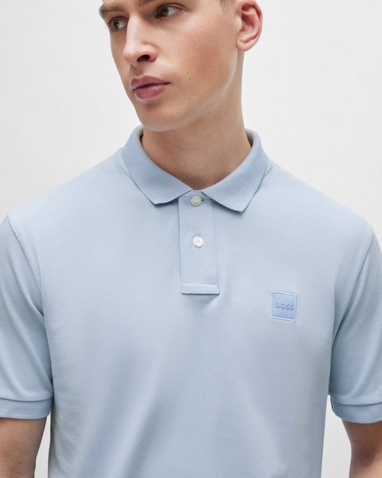 BOSS Orange Camisa Polo Slim Fit de Algodón Stretch para Hombre con Parche de Logo - Image 2