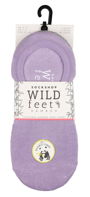 Wild Feet - Pack de 2 Calcetines Invisibles Acolchados para Mujer | Agarre de Silicona en el Talón - Image 2