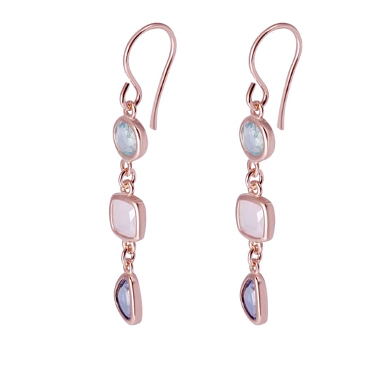 Orphelia 'Euphemia' Women's 925 Sterling Silver Drop Earrings - Rose ZO-7411 - Image 3