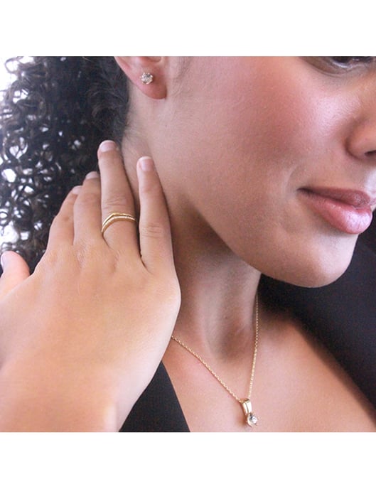 Pendientes Avril con Piedra de Nacimiento - Oro y Cristal - Image 2
