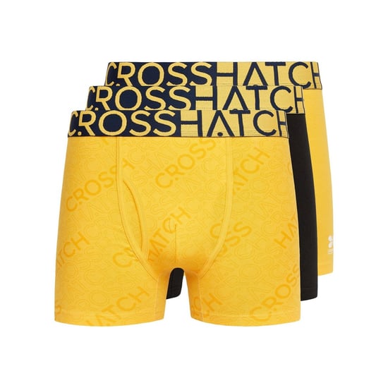 Crosshatch Mens Typan Boxer Shorts (Pack of 3) (Yellow) - Image 1