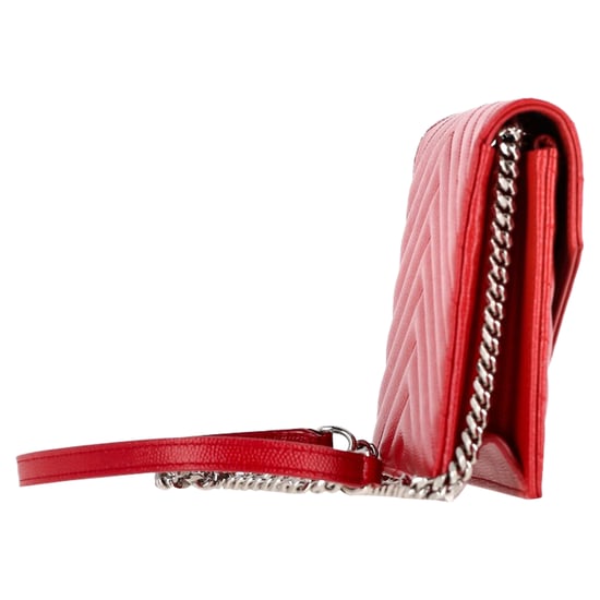 Saint Laurent Classic Cassandre Matelassé Wallet On Chain Bag in Red Leather - Image 2