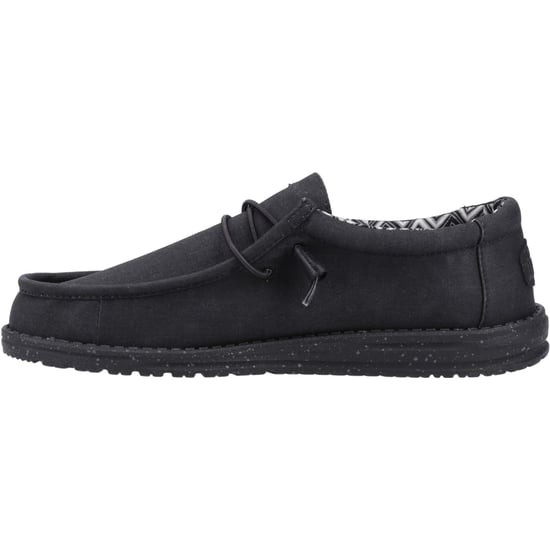 HEYDUDE Wally Canvas 100% Cotton Men's Black Boat Shoes - Image 4