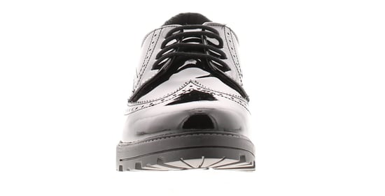 Hush Puppies Girls Shoes School Maxine Leather Lace Up black