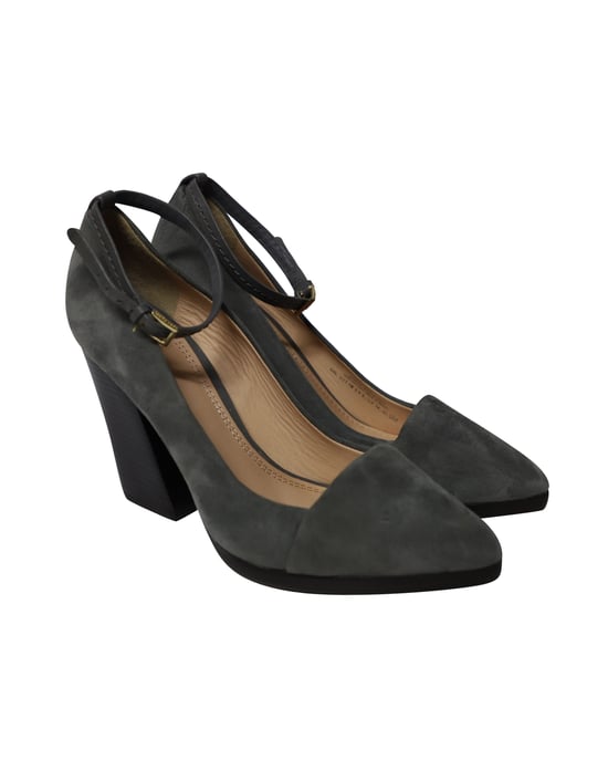 Tory Burch Block Heel Pumps in Grey Suede - Image 3