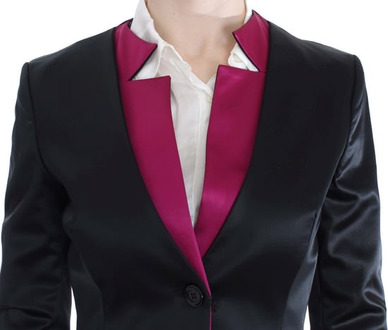 Saco Blazer Stretch Negra Rosa para Mujer Exte - Image 5