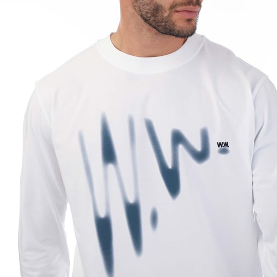 Men's Wood Wood Herc Shadow Long Sleeve T-Shirt in White